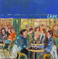 tableau de Lourdes Ral - lecture d'une femme à la fenêtre